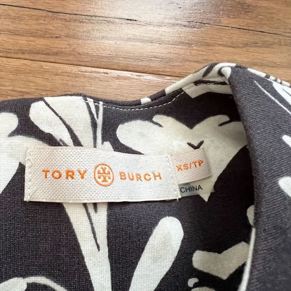 Tory Burch Brushstroke Symphony Shift Dress Size XS Black/White